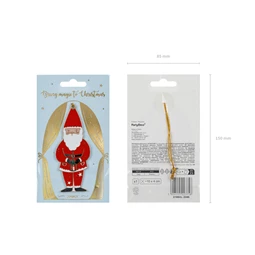 Fém akasztható dekoráció mikulás, 10x4 cm, mix