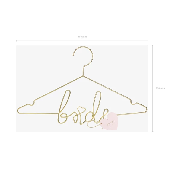 Fém akasztó menyasszony arany 45x27 cm