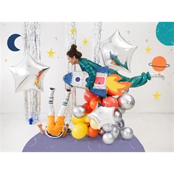 Fényes lufi 30 cm ezüst S/50