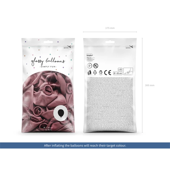 Fényes lufi 30 cm rózsaarany S/50