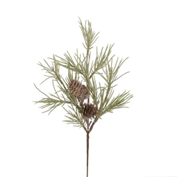 Fenyőág tobozzal, glitteres 31 cm