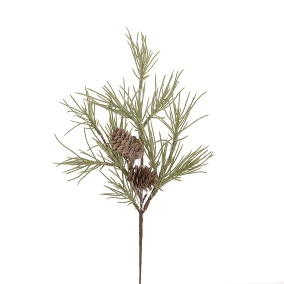 Fenyőág tobozzal, glitteres 31 cm