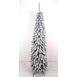 Fenyőfa talppal, slim, havas, 544 ággal 210x55 cm