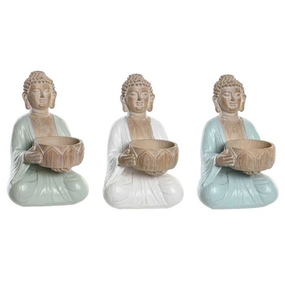 Figura Buddha gyertyatartó 9x9x14 cm 3 féle