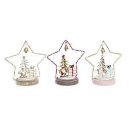 Figura LED-es csillag 13x7x14 cm 3 féle