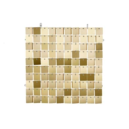 Flitter háttérpanel négyzet alakú világos arany 30x30 cm