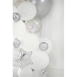 Fólia lufi csillagok 12 cm ezüst S/25