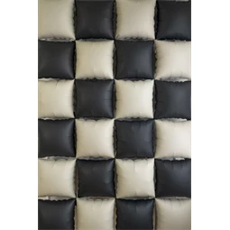 Fólia lufi függöny kétoldalas négyzet, fekete-bézs, 35x35 cm S/4