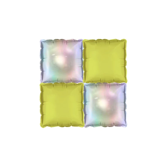 Fólia lufi függöny kétoldalas négyzet irizáló-neon sárga 35x35 cm S/4