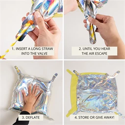 Fólia lufi függöny kétoldalas négyzet irizáló-neon sárga 35x35 cm S/4