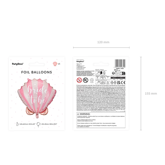 Fólia lufi kagyló menyasszonyi 52x50 cm mix