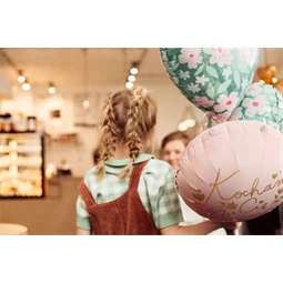 Fólia lufi szív virágokkal 45 cm mix