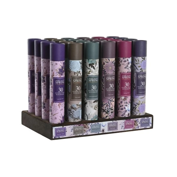 Füstölő szett virágos 4,5x4,5x28 cm 6 féle S/30