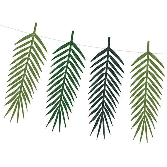 Girland - Trópusi levelek 125cm zöld