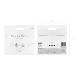 Girland csillagok ezüst 3,6 m