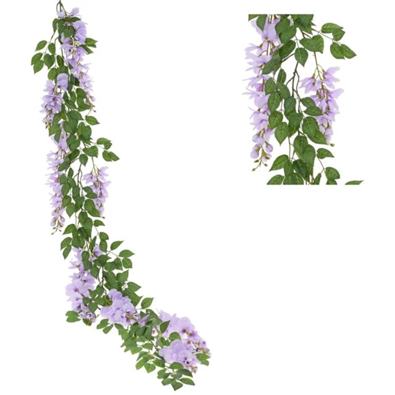 Girland lilaakáccal, levéllel 180 cm