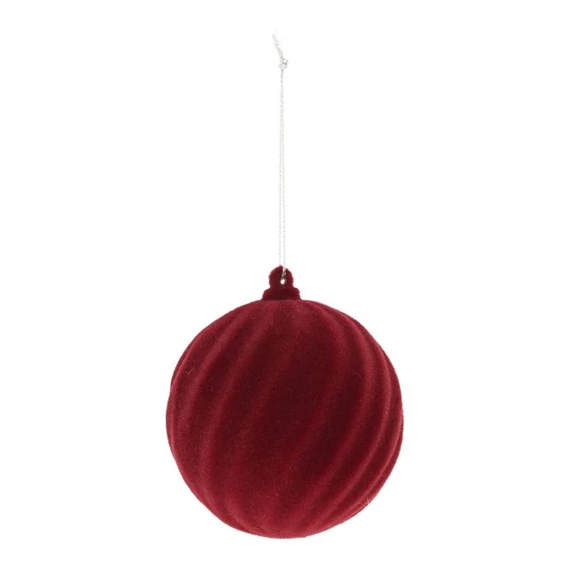 Gömb csavart, flokkolt, akasztós 8 cm