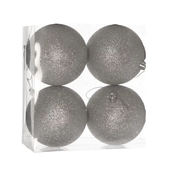 Gömb dobozban, glitteres 10 cm S/4