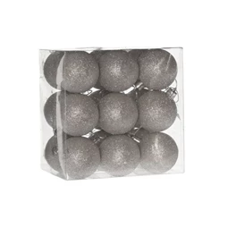 Gömb dobozban, glitteres 5 cm S/18