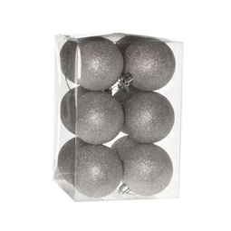 Gömb dobozban, glitteres 6 cm S/12