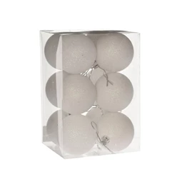 Gömb dobozban, glitteres 6 cm S/12
