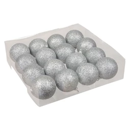 Gömb glitteres, akasztós 6 cm S/16