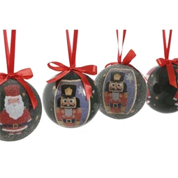 Gömb szett mintás, akasztós 25x21,5x15,5 cm S/14