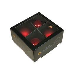 Gömb 10 cm dark red combi S/4
