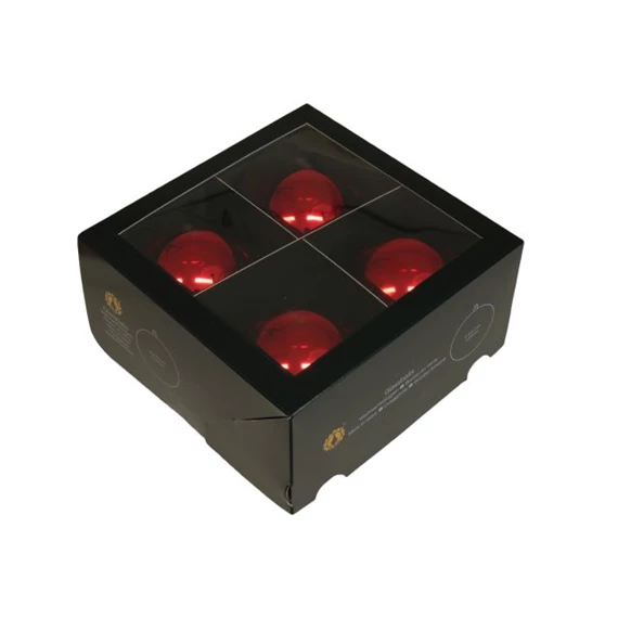 Gömb 10 cm red shiny S/4