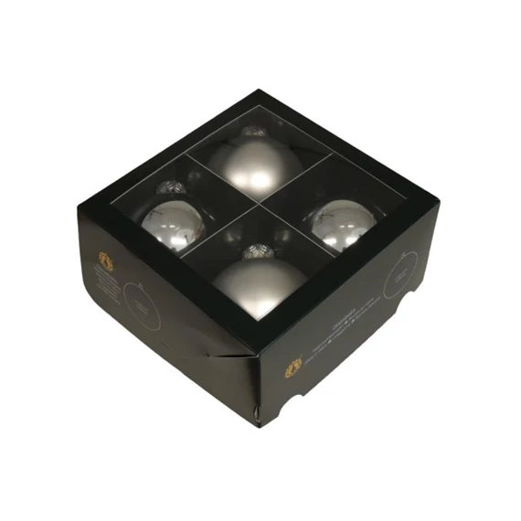 Gömb 10 cm silver combi S/4