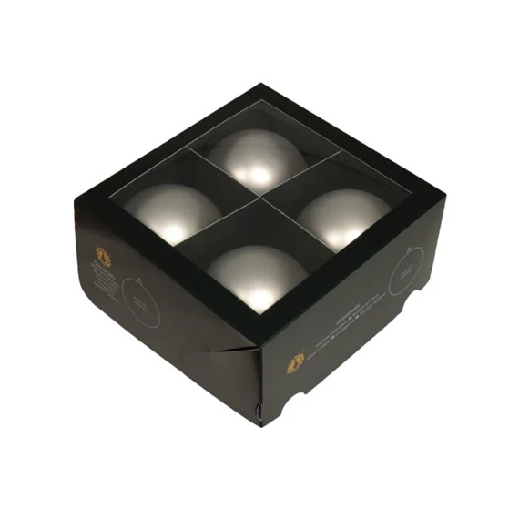 Gömb 10 cm silver mat S/4