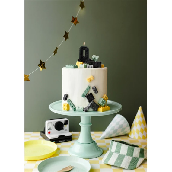 Gyertya 0-ás szám születésnapi 6 cm fekete