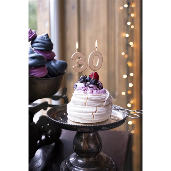 Gyertya 0-ás szám születésnapi rózsaarany 4,5 cm