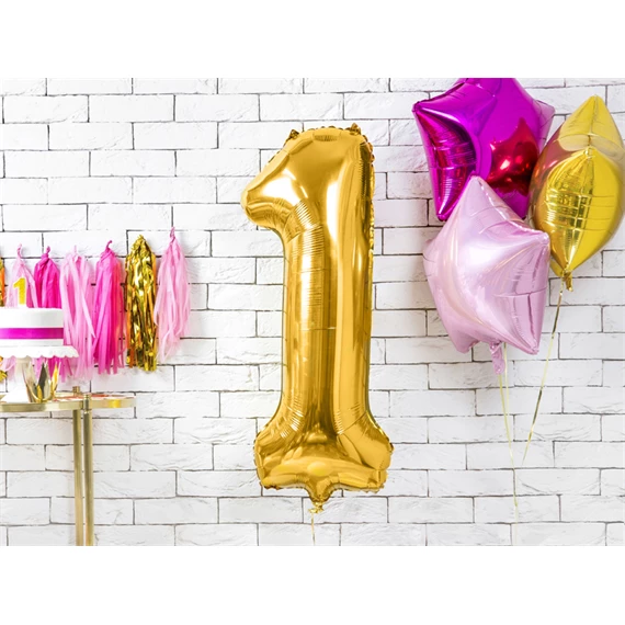 Gyertya 1-es szám születésnapi arany 7 cm