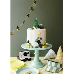 Gyertya 3-as szám születésnapi 6 cm zöld