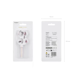 Gyertya 3-as szám születésnapi fehér virágszirommal 8 cm