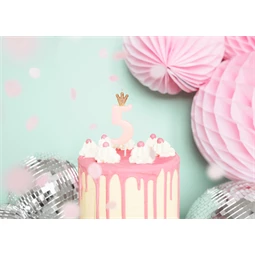 Gyertya 5-ös szám születésnapi világos rózsaszín 9,5 cm