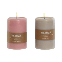 Gyertya LED-es 400 g 10x10x18 cm 2 féle