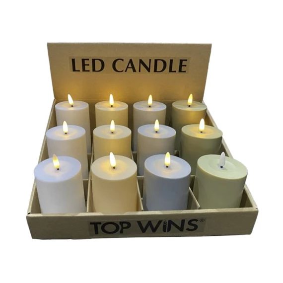 Gyertya LED-es 7x7x10 cm 4 féle