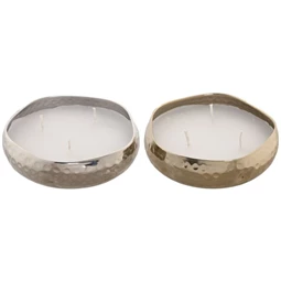 Gyertya fém tartóval 12x12x3,5 cm 2 féle