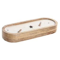 Gyertya mangófa tartóval 29x10x4 cm