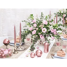 Gyertya oszlop fémes rózsaarany 12x6 cm S/6