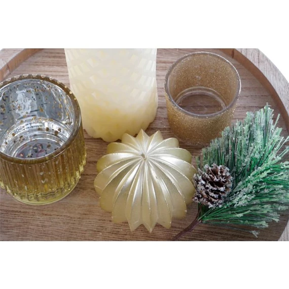 Gyertya szett 27x27x2 cm S/6