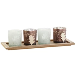 Gyertyatartó szett 36x14x2 cm S/5