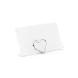 Helykártya tartó szívek ezüst 2,5 cm S/10