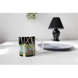 Bögre, hőérzékelős, erdei mintával 8,89x10,8x12,38 cm