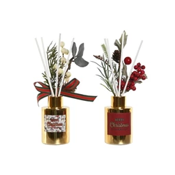 Illatosító szett pálcával 50 ml, karácsonyi dekor ággal 16x5x19 cm 2 féle S/2