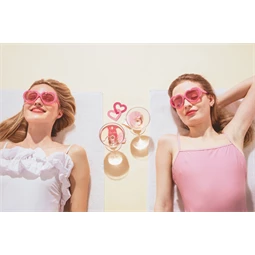 Italcímke szívek, 6,5x6 cm, vegyes S/10