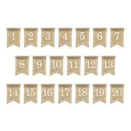 Juta asztalszámok fehér 7x10,5 cm S/20