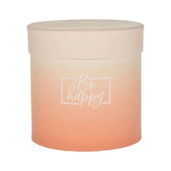 Kalapdoboz "Be happy" felirattal 11x11 cm